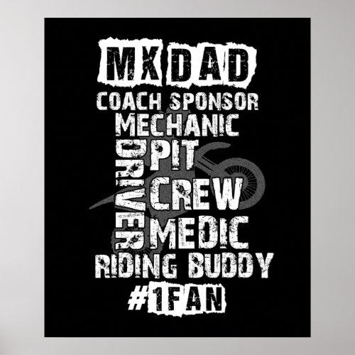 Funny Motocross MX Dad 1 Fan Dirt Bike Coach Poster