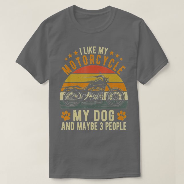 Funny Motorbike Biker Motorcycle Design Pet Owner  T-Shirt (Design Front)