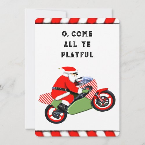 Funny Motorcycle Christmas Holiday Card