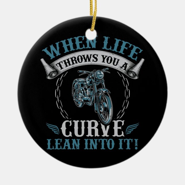 Funny Motorcycle Lover Graphic Women Men Ceramic Ornament (Front)