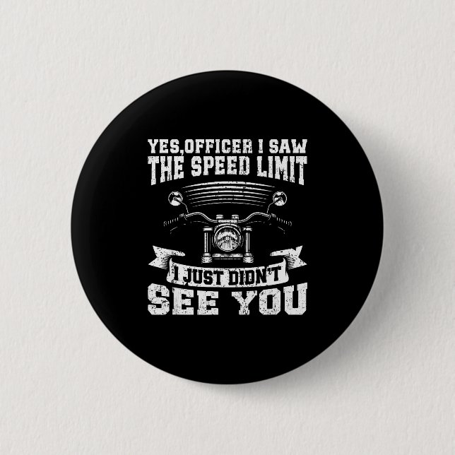 Funny Motorcycle Lover Graphic Women Men Motorbike Button (Front)