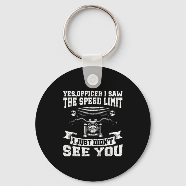 Funny Motorcycle Lover Graphic Women Men Motorbike Keychain (Front)