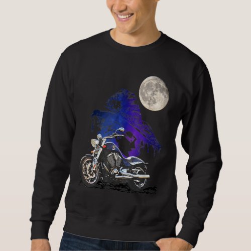 Funny Motorcycle Rider Bikers Vintage Girls Womens Sweatshirt