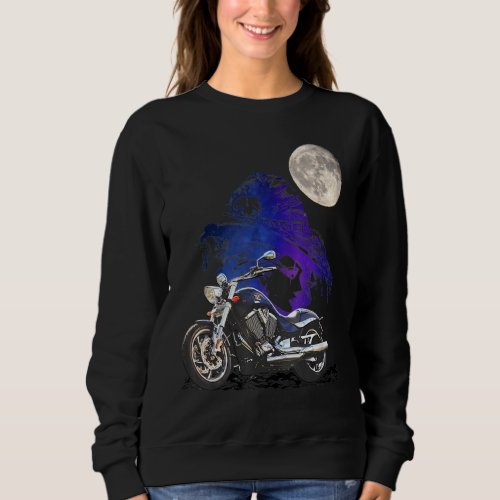 Funny Motorcycle Rider Bikers Vintage Girls Womens Sweatshirt