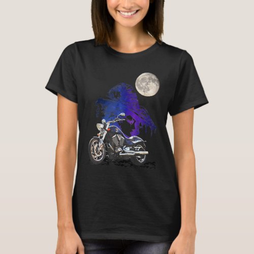 Funny Motorcycle Rider Bikers Vintage Girls Womens T_Shirt