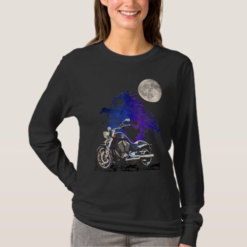 Funny Motorcycle Rider Bikers Vintage Girls Womens T_Shirt