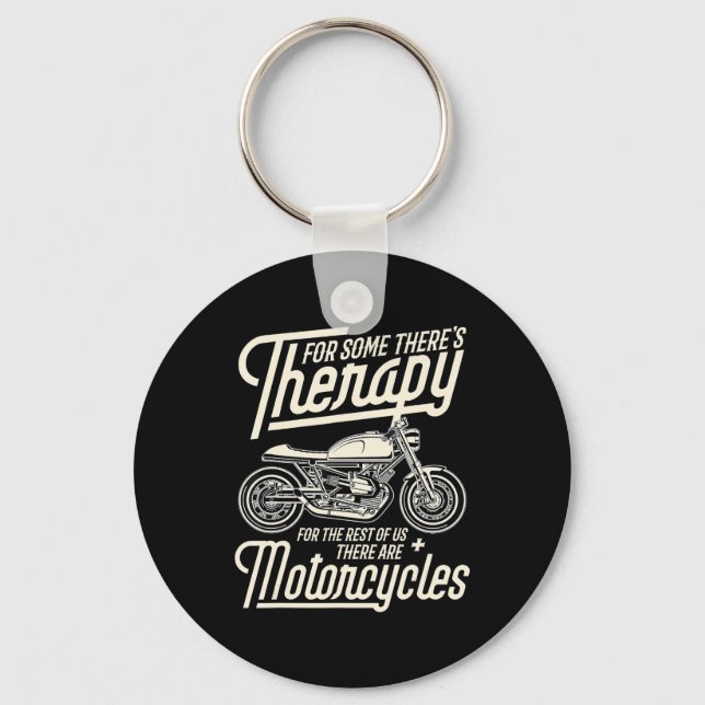Funny Motorcycle Rider Rapy -  Biker Gift Keychain (Front)