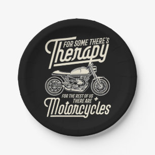 Funny Motorcycle Rider Rapy - Biker Gift Paper Plates