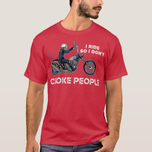 Funny Motorcycle Skeleton USA Flag Biker Graphic O T-Shirt