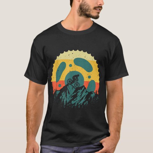 Funny Mountain Bike Art For Men Women Vintage Cycl T_Shirt