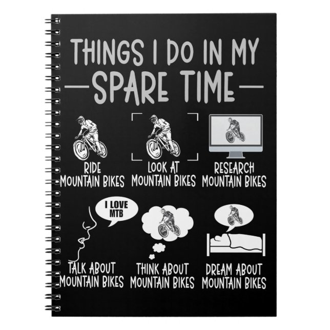 Funny Mountain Bike Lover MTB Humor Biking Notebook (Front)