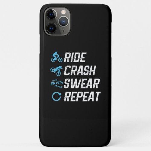 funny mountain bike ride crash swear repeat iPhone 11 pro max case