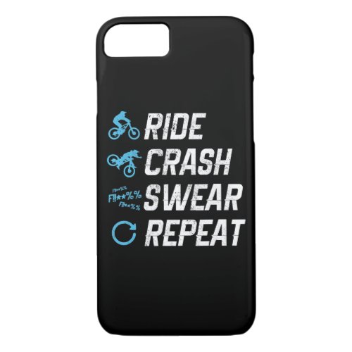 funny mountain bike ride crash swear repeat iPhone 87 case