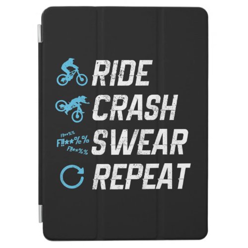 funny mountain bike ride crash swear repeat iPad air cover