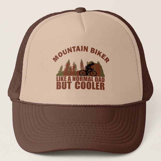 Funny Mountain Biking Dad Trucker Hat (Front)