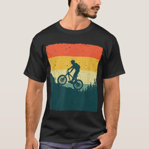 Funny Mountain Biking Design For Men Women Vintage T_Shirt