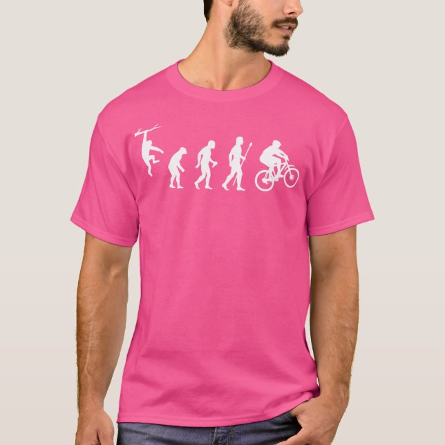 Funny Mountain Biking Evolution T-Shirt (Front)