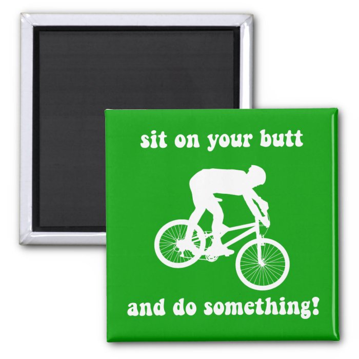 Funny mountain biking refrigerator magnet