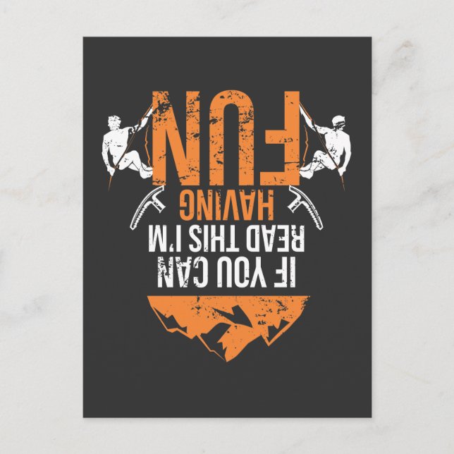 Funny Mountain Climbing Joke Climber Humor Postcard (Front)