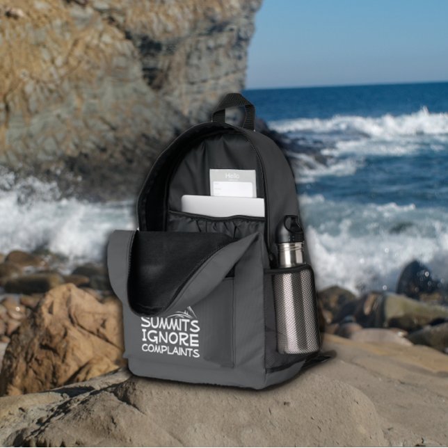 Funny Mountain Hiking  gray white Backpack Gift (Creator Uploaded)