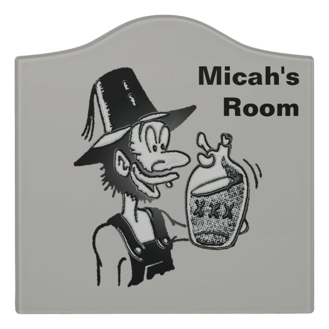 Funny Mountain Man 🏔️ Comical Hillbilly Door Sign (Large Crest Front)