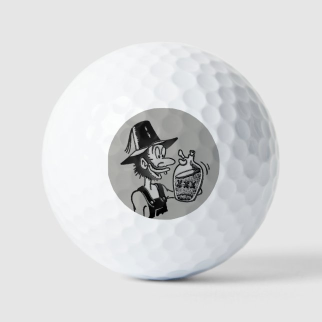 Funny Mountain Man 🏔️ Comical Hillbilly Golf Balls (Front)