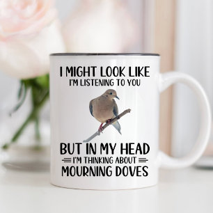 Funny Mourning Dove Lover Woodpecker, Ivory Billed Two-Tone Coffee Mug