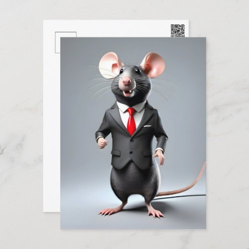 funny mouse cartoon postcard