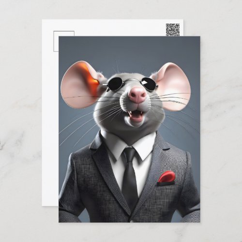 funny mouse cartoon postcard