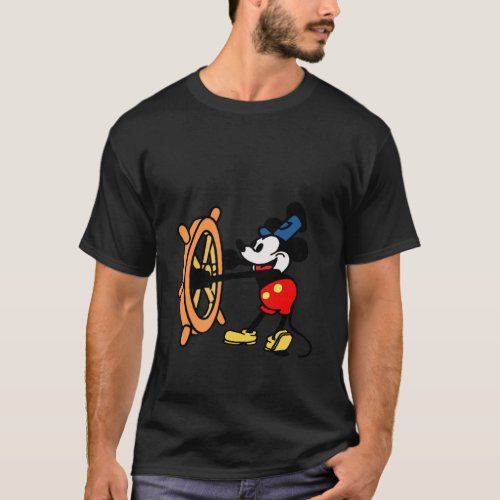 Funny MOUSE CARTOON Steamboat Willie Original T_Shirt