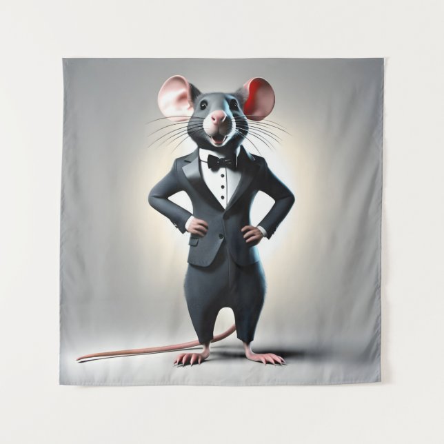 funny mouse cartoon tapestry (Front)