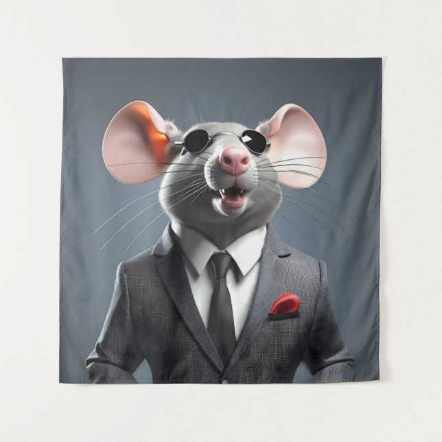 funny mouse cartoon tapestry (Front)