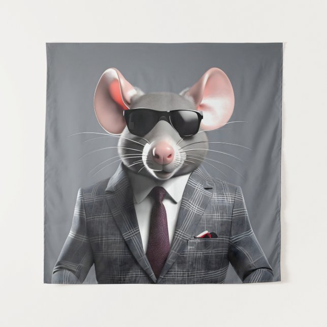 funny mouse cartoon tapestry (Front)