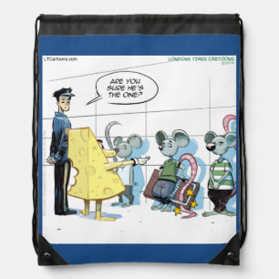 Funny Mouse Crime Rick London Drawstring Backpack