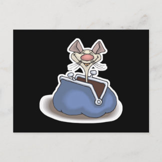 funny mouse in change purse postcard