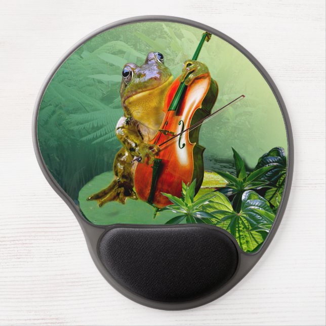 Funny Mouse Pad with Frog Playing Cello (Front)