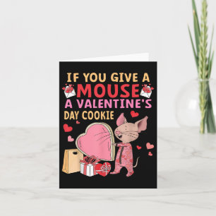 Funny Mouse Valentines Day Cookie Love Candy Heart Card