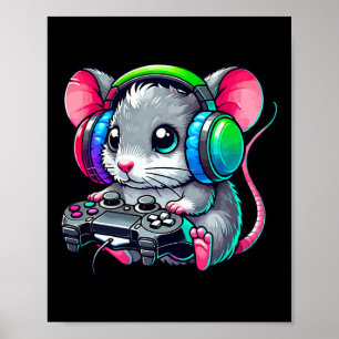 Funny Mouse Video Games Lover Gamer Gaming Poster