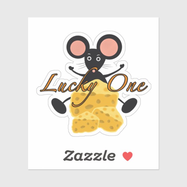 Funny mouse with cheese sticker (Sheet)