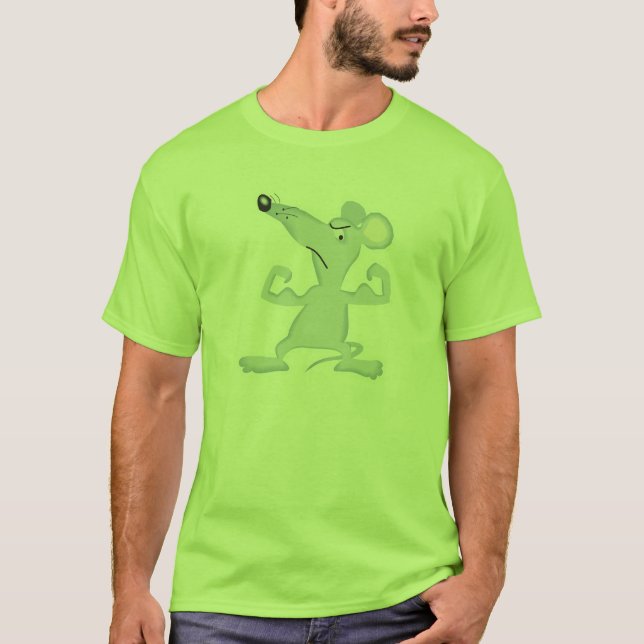 funny mouse with muscles T-Shirt (Front)