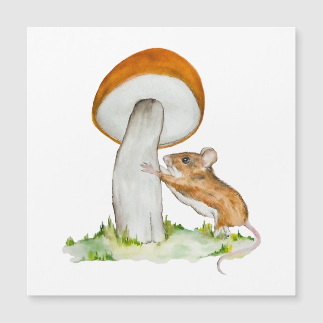 Funny mouse with wild mushroom (Front)