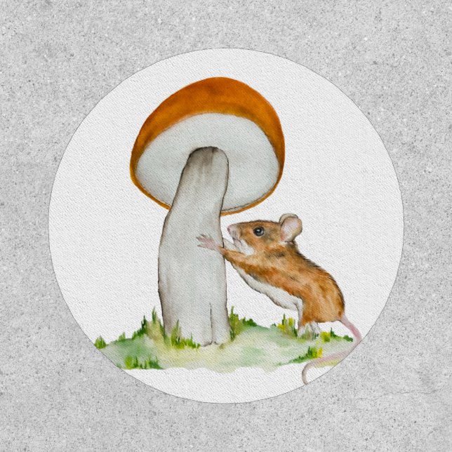 Funny mouse with wild mushroom patch (Front)