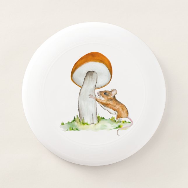 Funny mouse with wild mushroom Wham-O frisbee (Front)