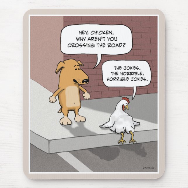 Funny mousepad: Dog and Chicken Mouse Pad (Front)