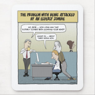 Funny mousepad: Elderly Zombie Mouse Pad