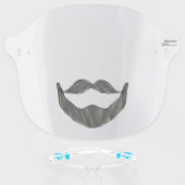 Funny Moustache & Beard Facial Hair Face Shield (Front w/Glasses)
