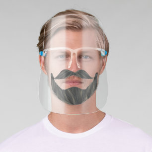 Funny Moustache & Beard Facial Hair Face Shield