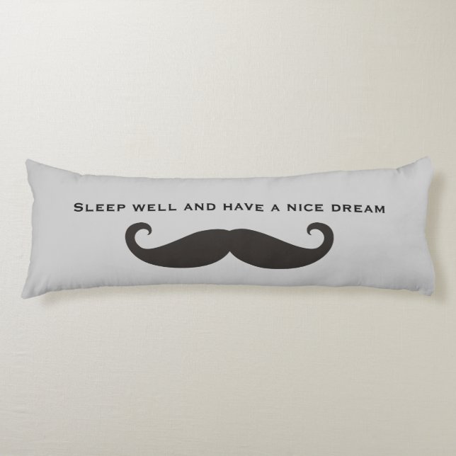 Funny Moustache / Schnurrbart + your text Body Pillow (Front)
