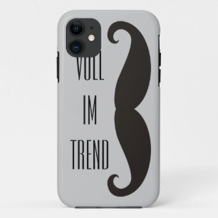 Funny Moustache / Schnurrbart + your text iPhone 11 Case