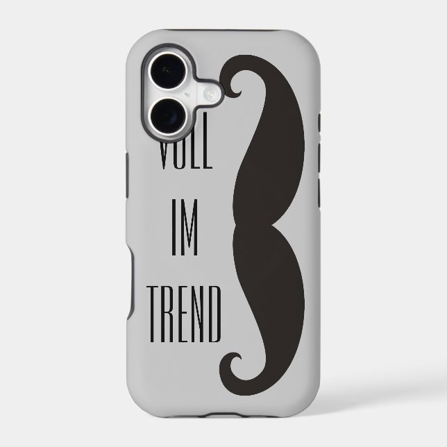 Funny Moustache / Schnurrbart + your text Iphone Case (Back)